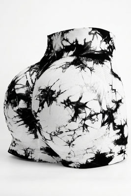 Dames High Waist Shorts | Aansluitende Fit | Scrunch Detail | Tie-Dye Seamless Biker Short