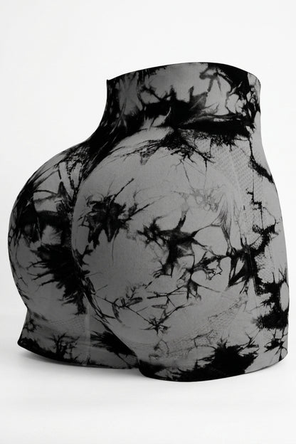 Dames High Waist Shorts | Aansluitende Fit | Scrunch Detail | Tie-Dye Seamless Biker Short