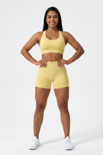 Dames High Waist Shorts | Aansluitende Fit | Seamless Look | Sportieve Biker Short
