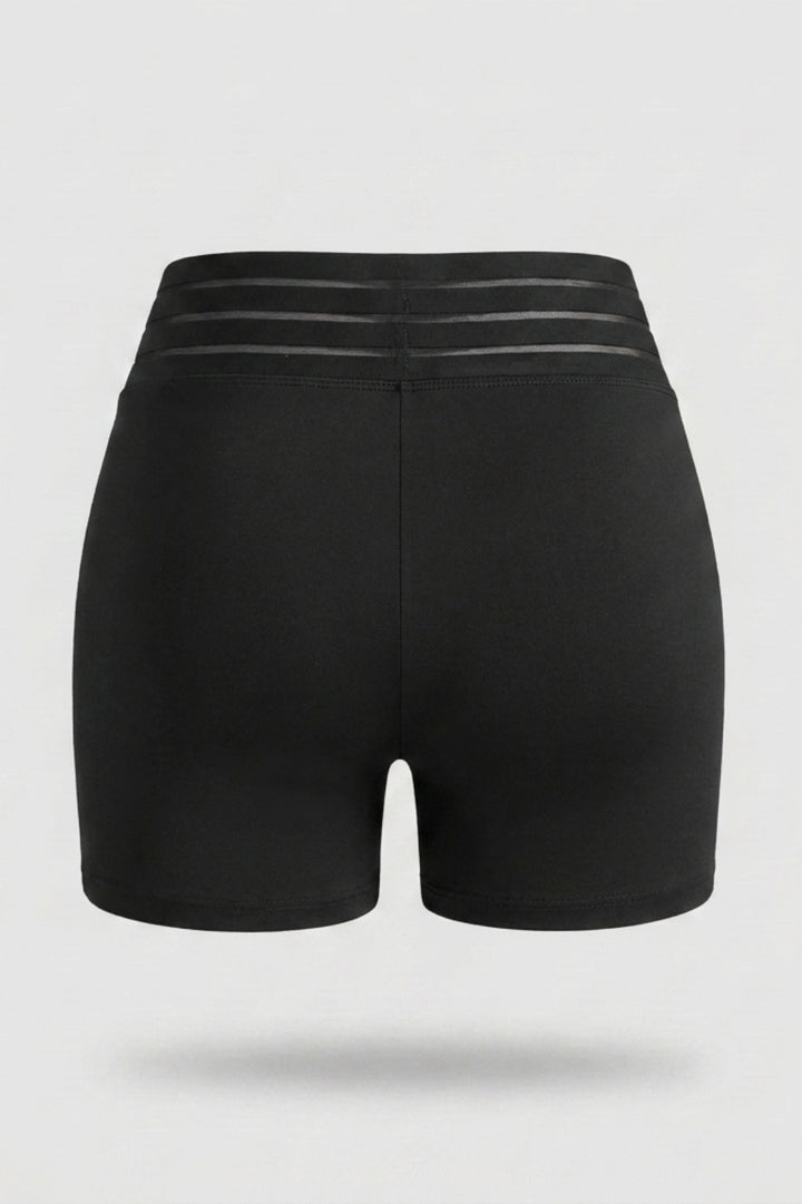 Women's High Waist Shorts | Body-Hugging Fit | Strappy Waist | Sporty Biker Shorts