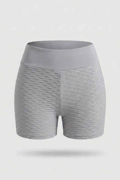 Dames High Waist Shorts | Aansluitende Fit | Textured Panels | Sportieve Workout Short