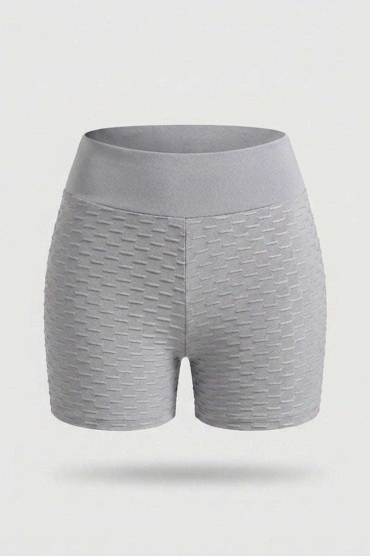 Women's High Waist Shorts | Body-Hugging Fit | Textured Panels | Sporty Workout Shorts
