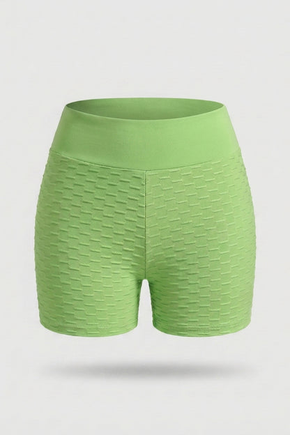 Dames High Waist Shorts | Aansluitende Fit | Textured Panels | Sportieve Workout Short