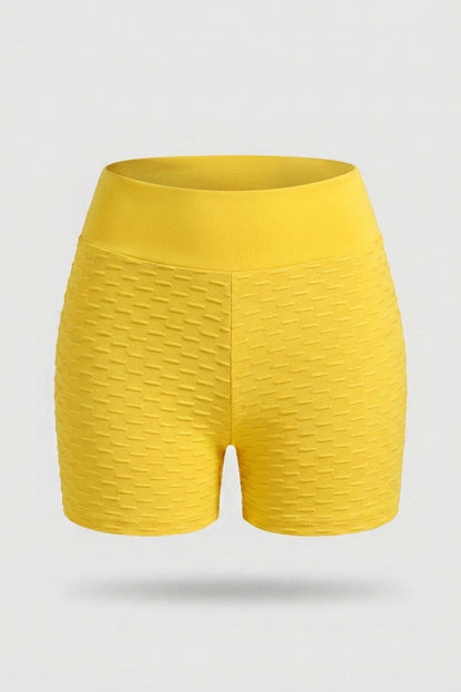 Dames High Waist Shorts | Aansluitende Fit | Textured Panels | Sportieve Workout Short