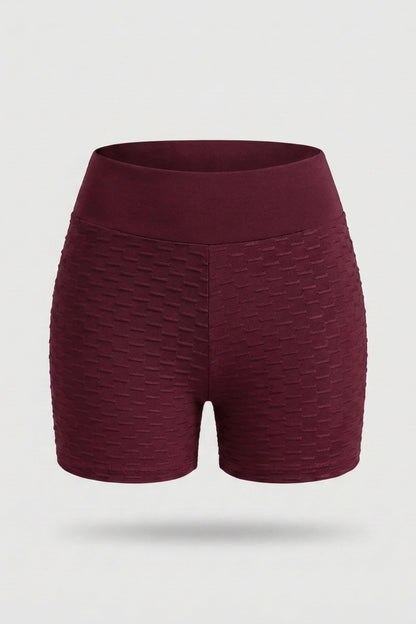 Dames High Waist Shorts | Aansluitende Fit | Textured Panels | Sportieve Workout Short