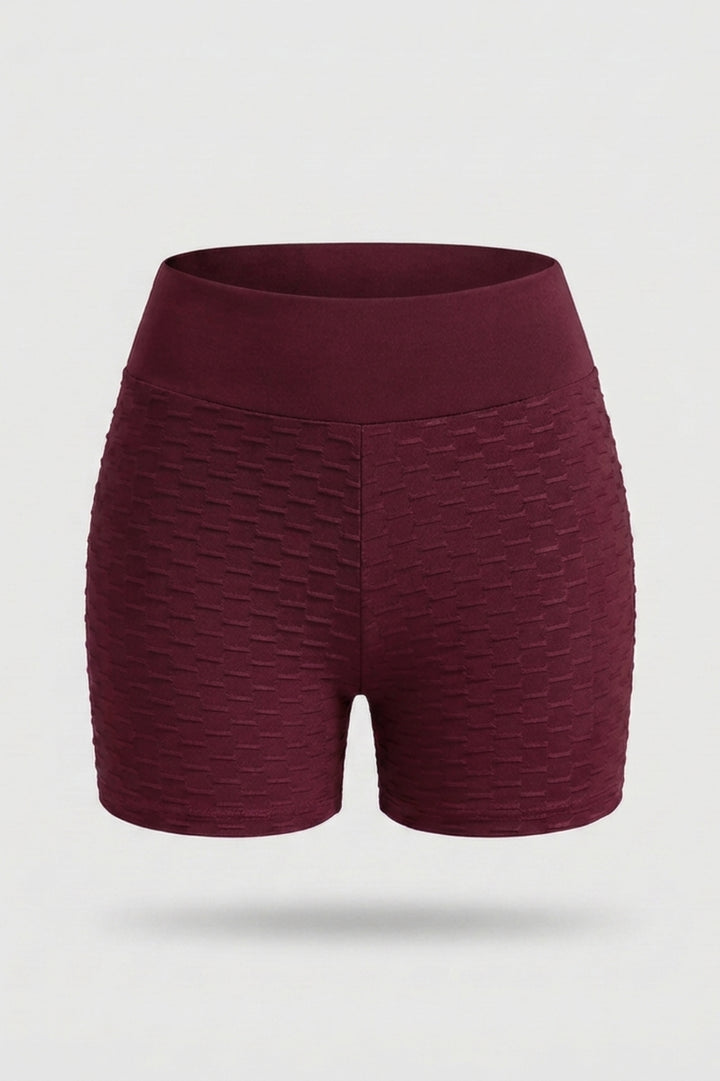Women's High Waist Shorts | Body-Hugging Fit | Textured Panels | Sporty Workout Shorts