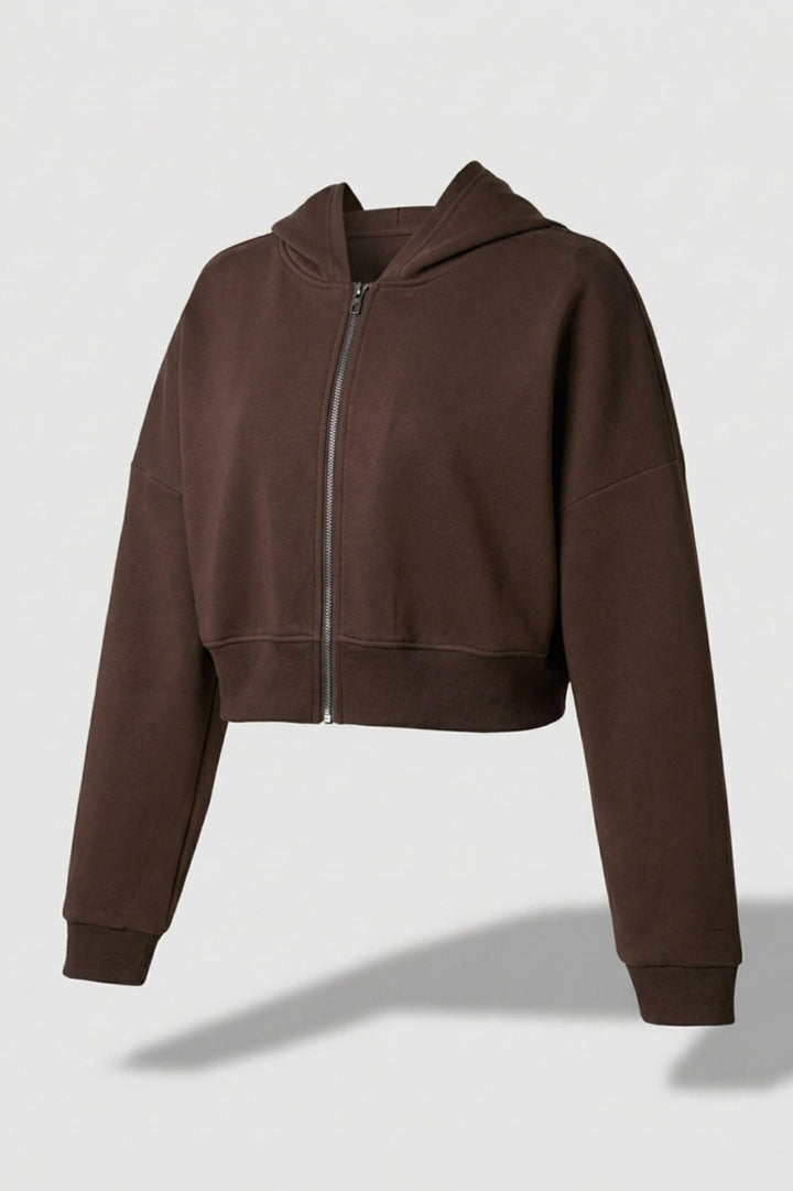 Dames Hoodie Jacket | Cropped Fit | Lichtblauw Athleisure Vest