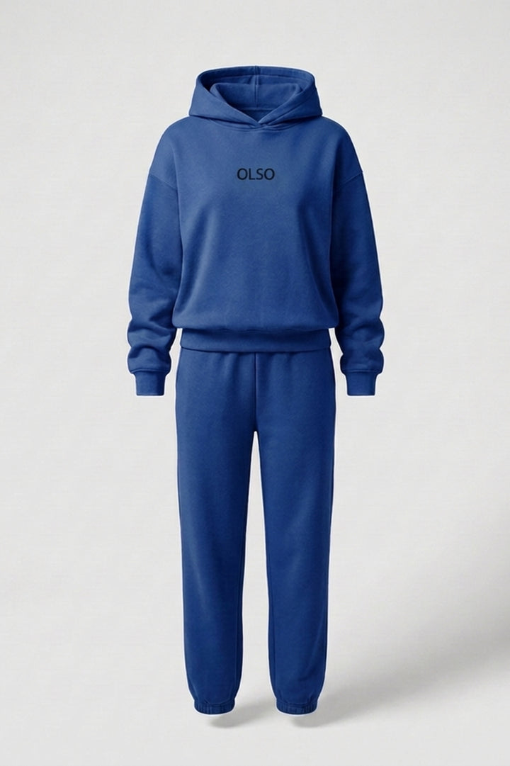 Dames Joggingpak | Oversized Hoodie | Blauwe Athleisure Set