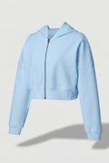 Dames Hoodie Jacket | Cropped Fit | Lichtblauw Athleisure Vest