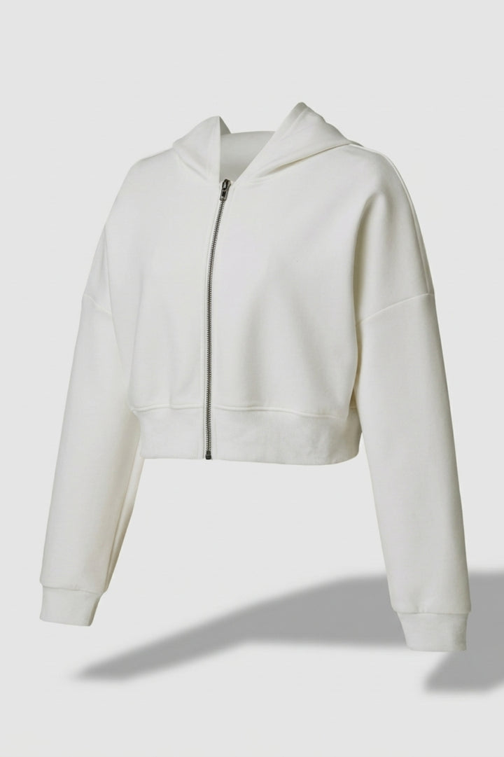 Dames Hoodie Jacket | Cropped Fit | Lichtblauw Athleisure Vest
