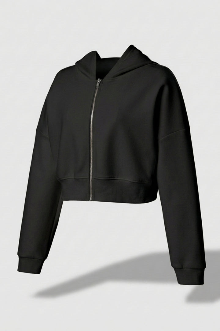 Dames Hoodie Jacket | Cropped Fit | Lichtblauw Athleisure Vest