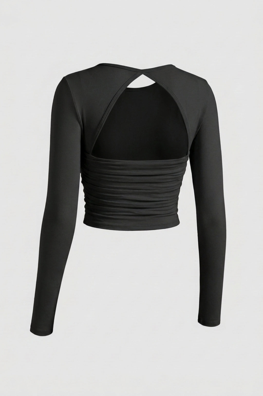 Dames Long Sleeve Sport Top | Open Rug | Lichtblauwe Workout Top