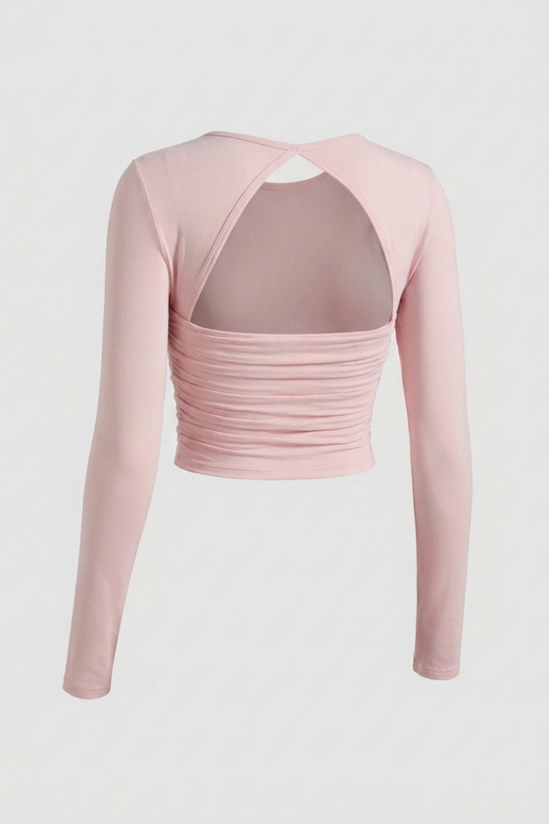 Dames Long Sleeve Sport Top | Open Rug | Lichtblauwe Workout Top