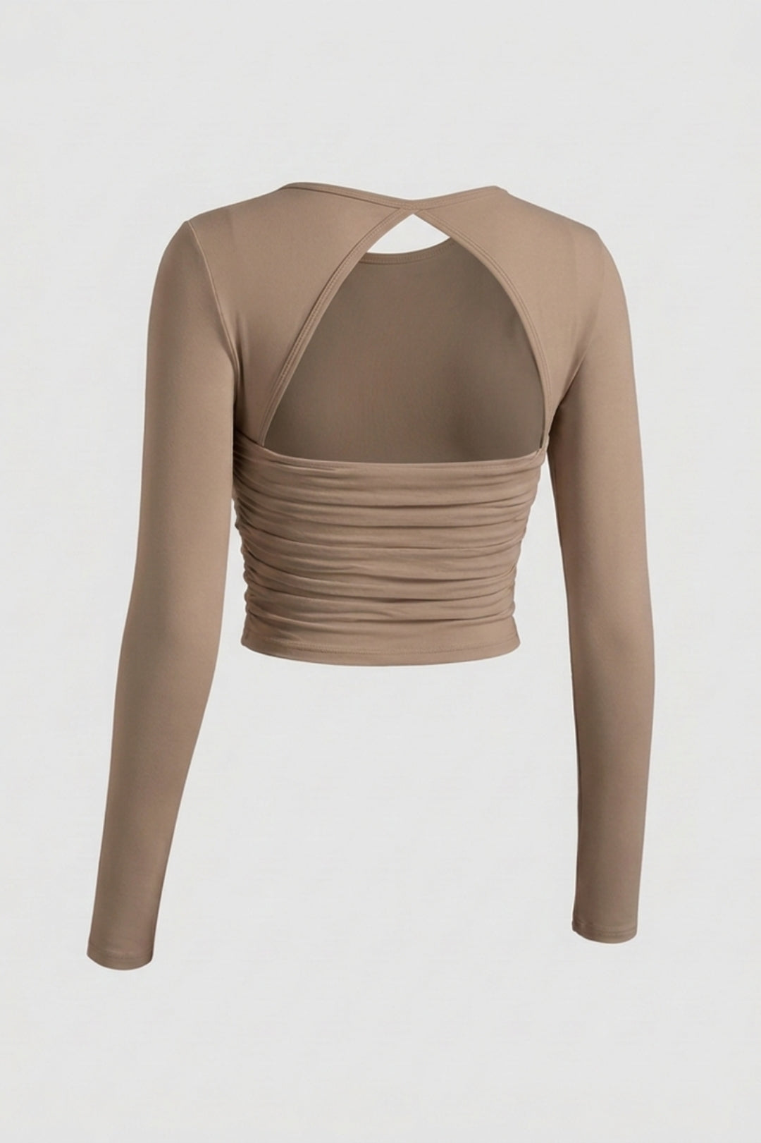 Dames Long Sleeve Sport Top | Open Rug | Lichtblauwe Workout Top