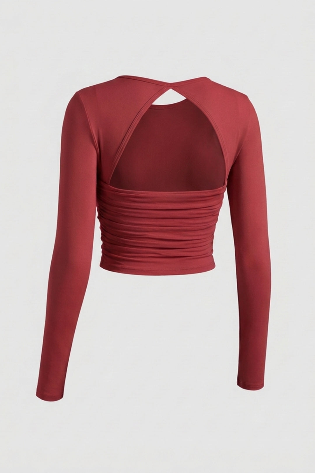 Dames Long Sleeve Sport Top | Open Rug | Lichtblauwe Workout Top