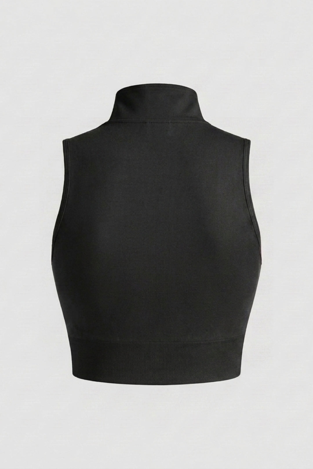 Dames Mouwloze Workout Top Slim Fit | Cropped Sporttop | Hoge Kraag Met Rits