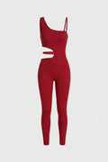 Dames One-Piece Jumpsuit | Aansluitende Fit | Asymmetrische Top | Cut-Out Detail