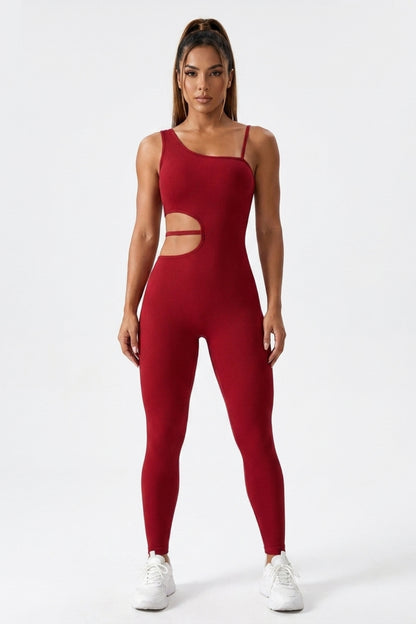 Dames One-Piece Jumpsuit | Aansluitende Fit | Asymmetrische Top | Cut-Out Detail