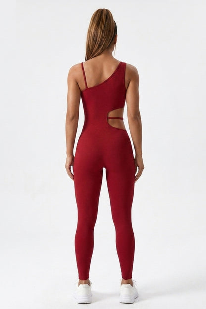 Dames One-Piece Jumpsuit | Aansluitende Fit | Asymmetrische Top | Cut-Out Detail