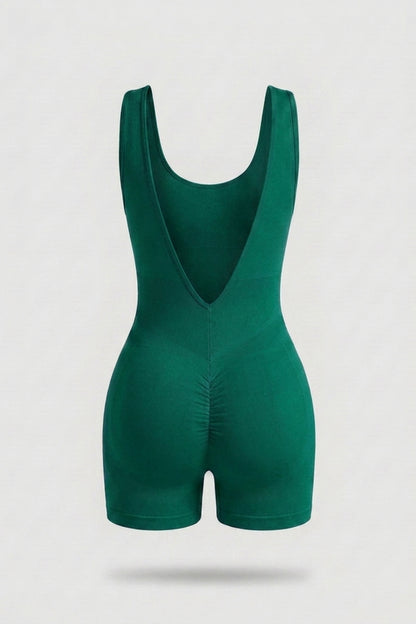 Dames One Piece jumpsuit | Sculpting Fit | Open Back | Sport Jumpsuit Short