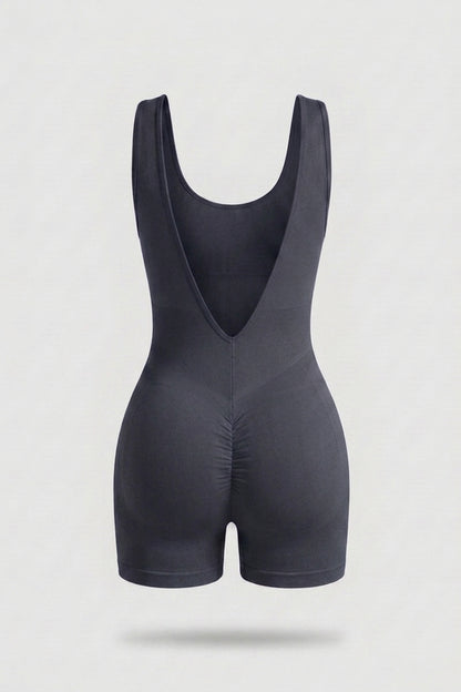 Dames One Piece jumpsuit | Sculpting Fit | Open Back | Sport Jumpsuit Short