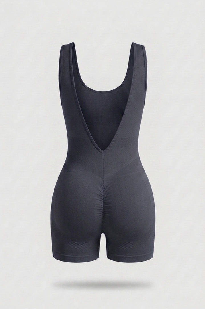 Dames One Piece jumpsuit | Sculpting Fit | Open Back | Sport Jumpsuit Short