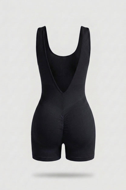 Dames One Piece jumpsuit | Sculpting Fit | Open Back | Sport Jumpsuit Short