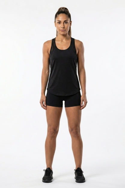Dames Running Tank Top | Mesh Racerback | Witte Sport Top
