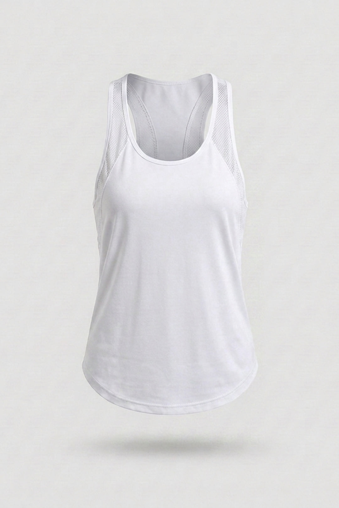 Dames Running Tank Top | Mesh Racerback | Witte Sport Top