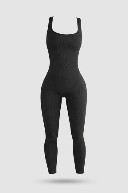Dames Sculpting Onesie | Ribbed Stretch Fit | Mouwloze Activewear Jumpsuit