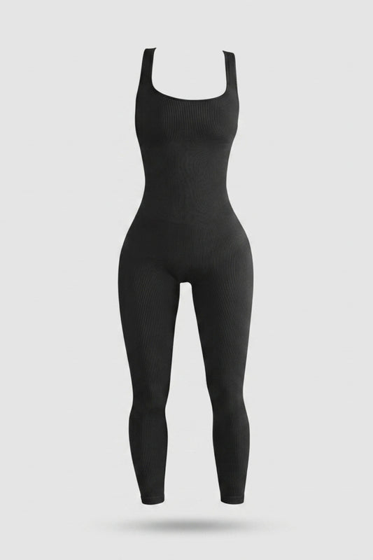 Dames Sculpting Onesie | Ribbed Stretch Fit | Mouwloze Activewear Jumpsuit