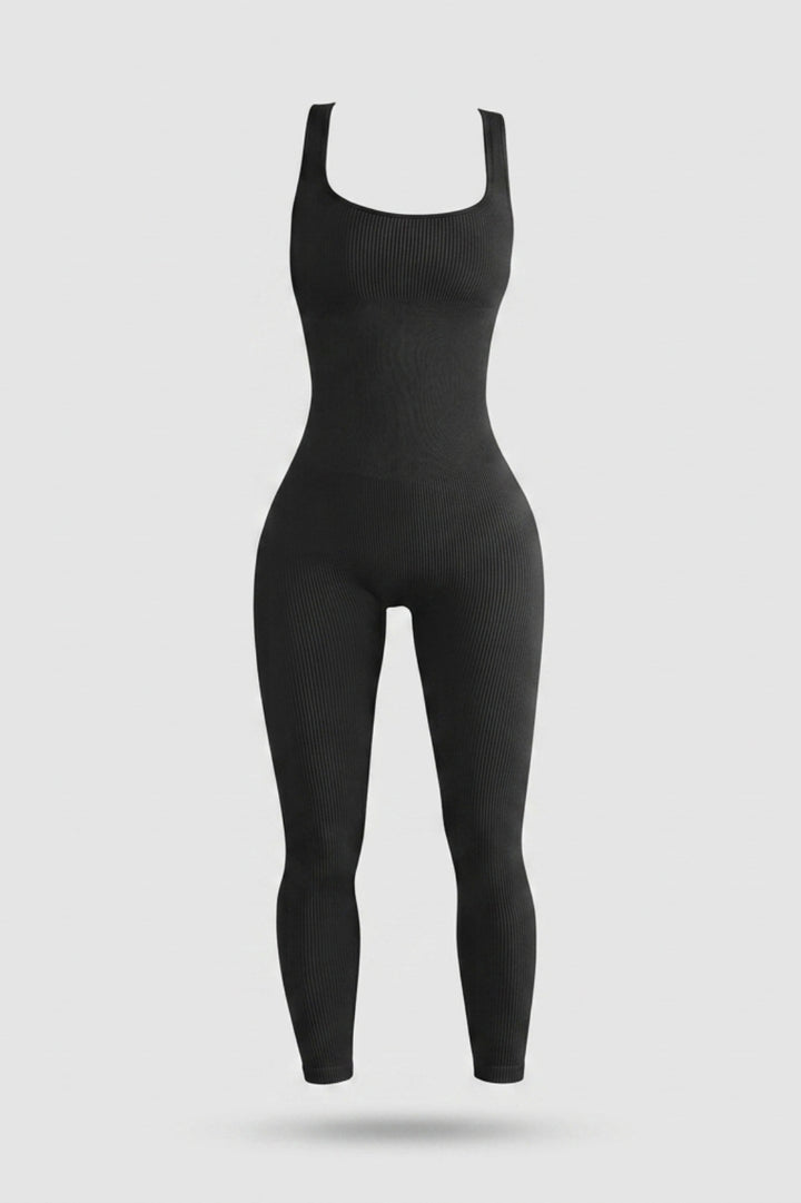 Dames Sculpting Onesie | Ribbed Stretch Fit | Mouwloze Activewear Jumpsuit