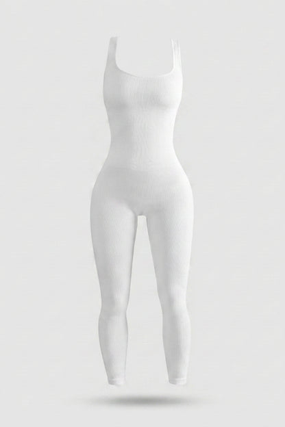Dames Sculpting Onesie | Ribbed Stretch Fit | Mouwloze Activewear Jumpsuit