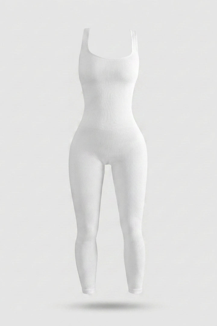 Dames Sculpting Onesie | Ribbed Stretch Fit | Mouwloze Activewear Jumpsuit
