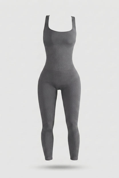 Dames Sculpting Onesie | Ribbed Stretch Fit | Mouwloze Activewear Jumpsuit