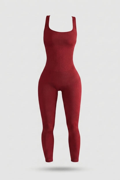 Dames Sculpting Onesie | Ribbed Stretch Fit | Mouwloze Activewear Jumpsuit
