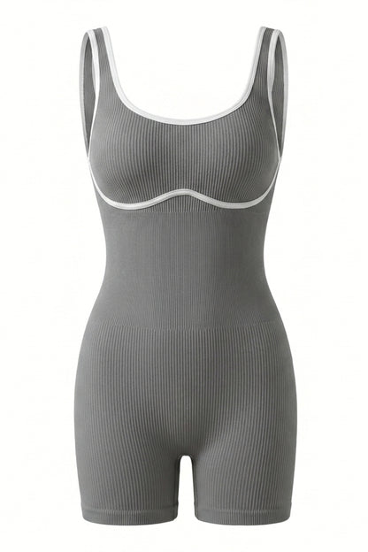 Dames Seamless Jumpsuit | Aansluitende Fit | Scoop Neck | Korte Sport Jumpsuit
