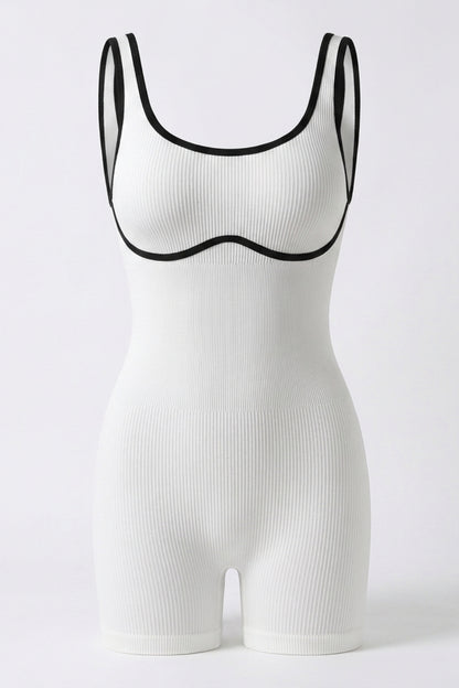Dames Seamless Jumpsuit | Aansluitende Fit | Scoop Neck | Korte Sport Jumpsuit