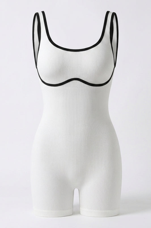 Women's Seamless Jumpsuit | Bodycon Fit | Scoop Neck | Short Sports Jumpsuit