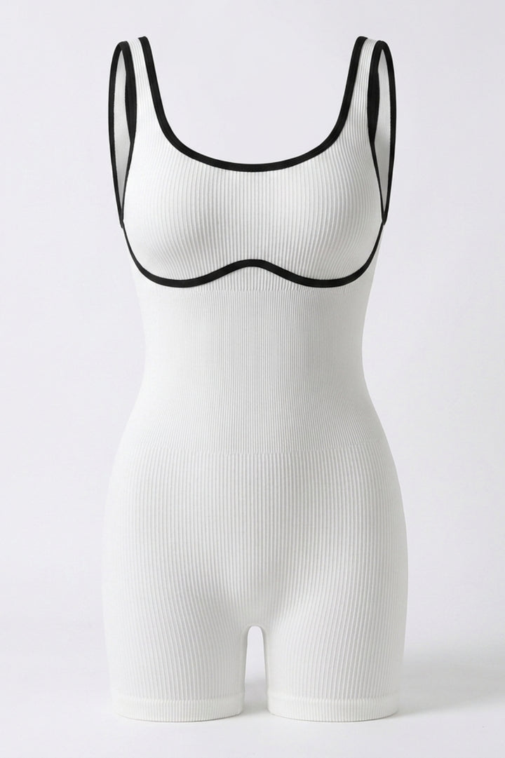 Dames Seamless Jumpsuit | Aansluitende Fit | Scoop Neck | Korte Sport Jumpsuit