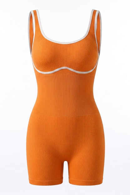 Dames Seamless Jumpsuit | Aansluitende Fit | Scoop Neck | Korte Sport Jumpsuit