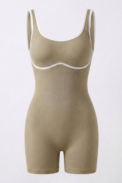 Dames Seamless Jumpsuit | Aansluitende Fit | Scoop Neck | Korte Sport Jumpsuit