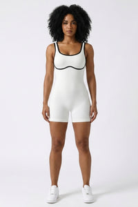Dames Seamless Jumpsuit | Aansluitende Fit | Scoop Neck | Korte Sport Jumpsuit
