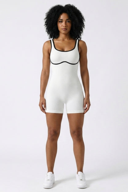 Dames Seamless Jumpsuit | Aansluitende Fit | Scoop Neck | Korte Sport Jumpsuit
