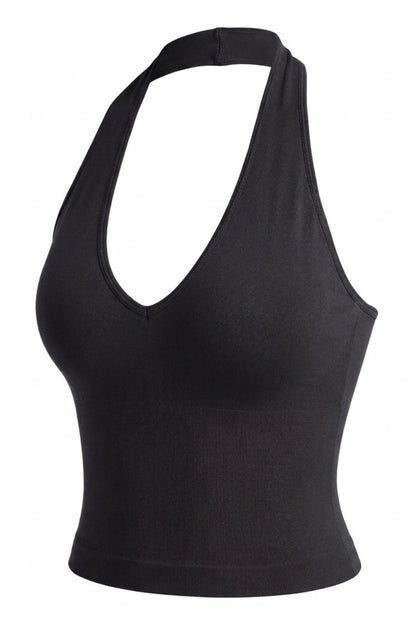 Dames Seamless Top | Sculpting Fit | Open Rug | Halter Neck Styling Top