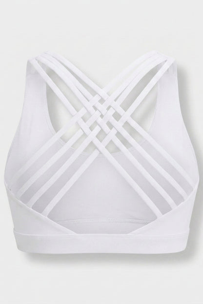 Dames Sport Bra | Sculpting Fit | Square Neck | Cross Back Activewear Top