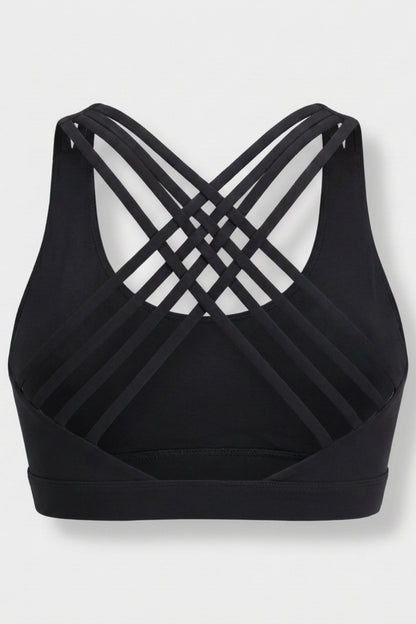 Dames Sport Bra | Sculpting Fit | Square Neck | Cross Back Activewear Top