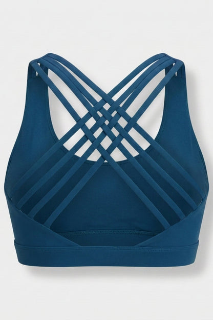 Dames Sport Bra | Sculpting Fit | Square Neck | Cross Back Activewear Top