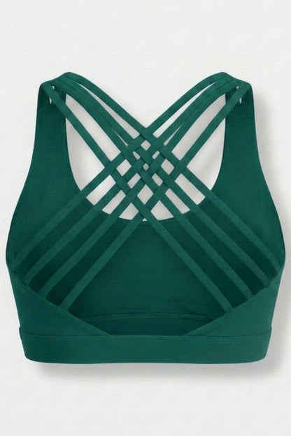 Dames Sport Bra | Sculpting Fit | Square Neck | Cross Back Activewear Top
