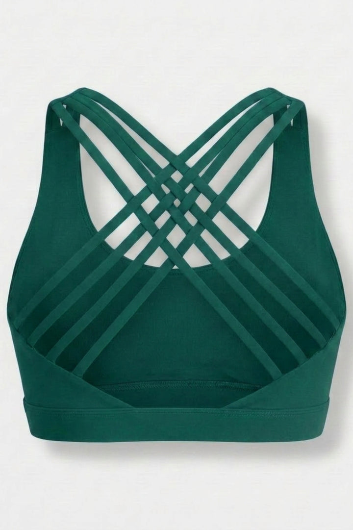 Dames Sport Bra | Sculpting Fit | Square Neck | Cross Back Activewear Top